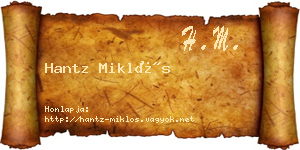 Hantz Miklós névjegykártya